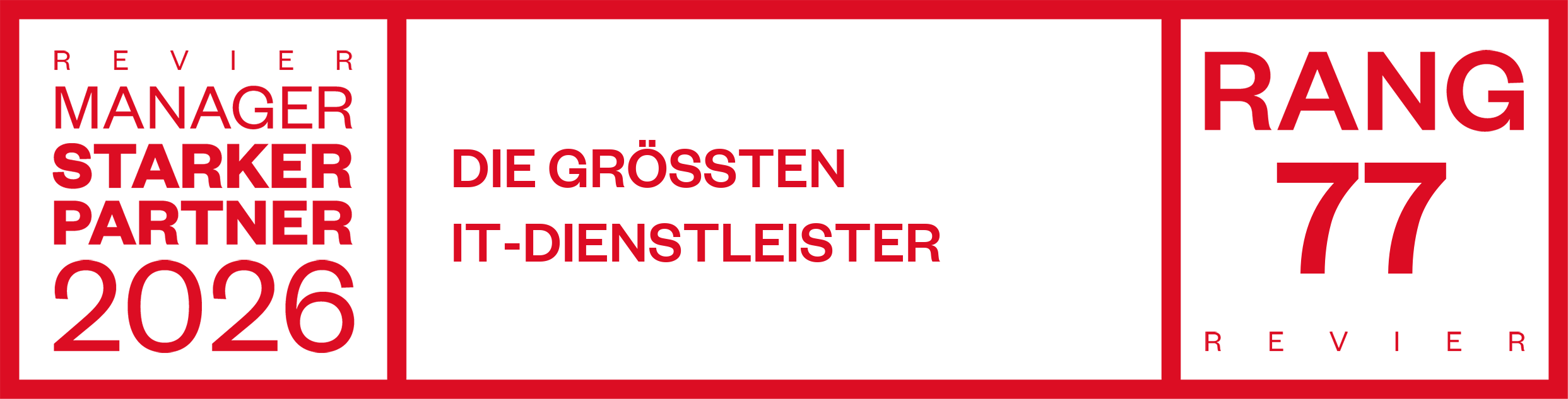 RegioManager Partner, Platz 77 als bester IT Dienstleister